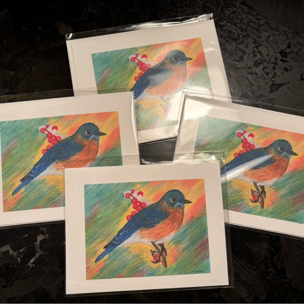 HandMade Blank Cards (Blue Bird)